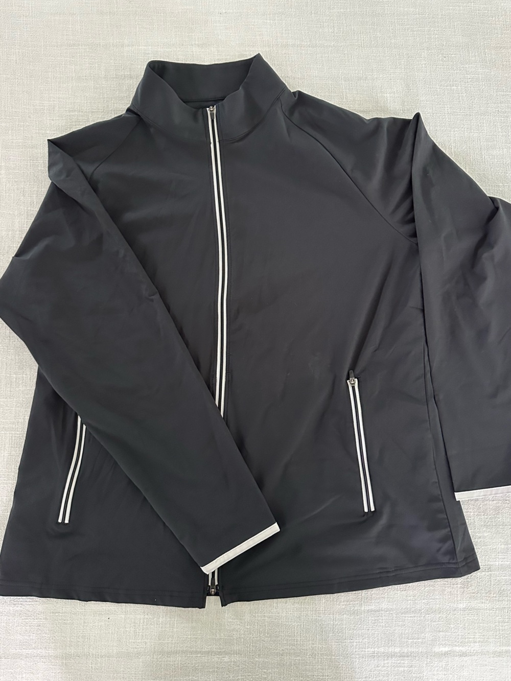 FootJoy Black Lightweight Full-Zip Jacket with Contrast Zippers